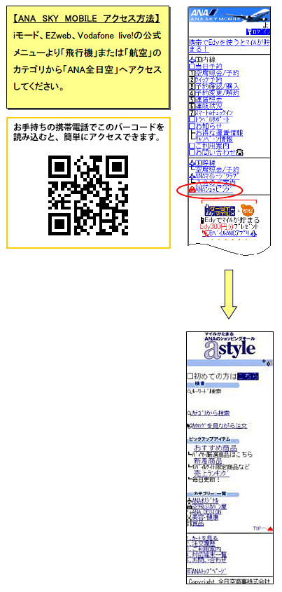ANA SKY MOBILE　アクセス方法